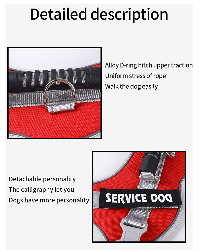 Dog leash reflective pet harness walking leash（Single chest back）