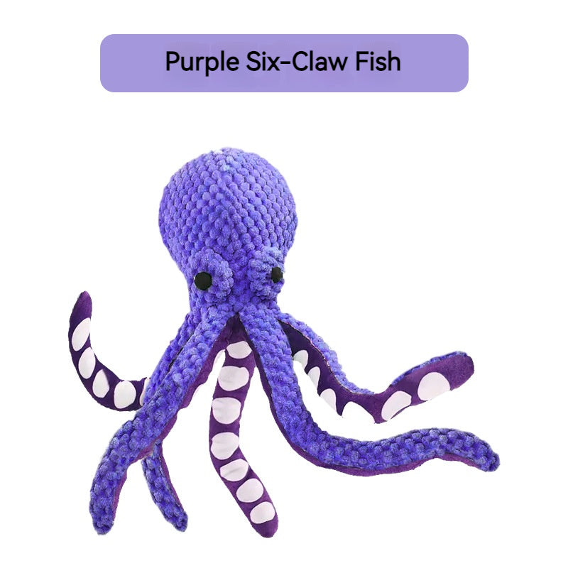 Interactive Sound-Emitting Octopus Dog Plush Toy for Large Dogs - Chew-Resistant and Companion for Pets