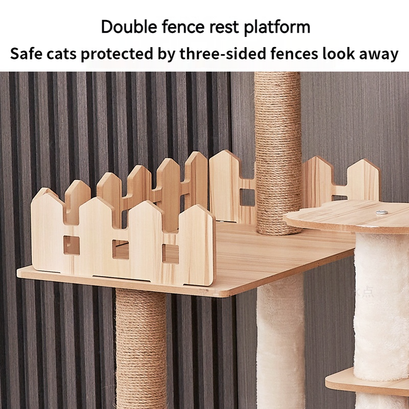 Cat climbing frame, large multi-storey space capsule, cat jumping platform, double litter, multi-cat family, wooden cat rack