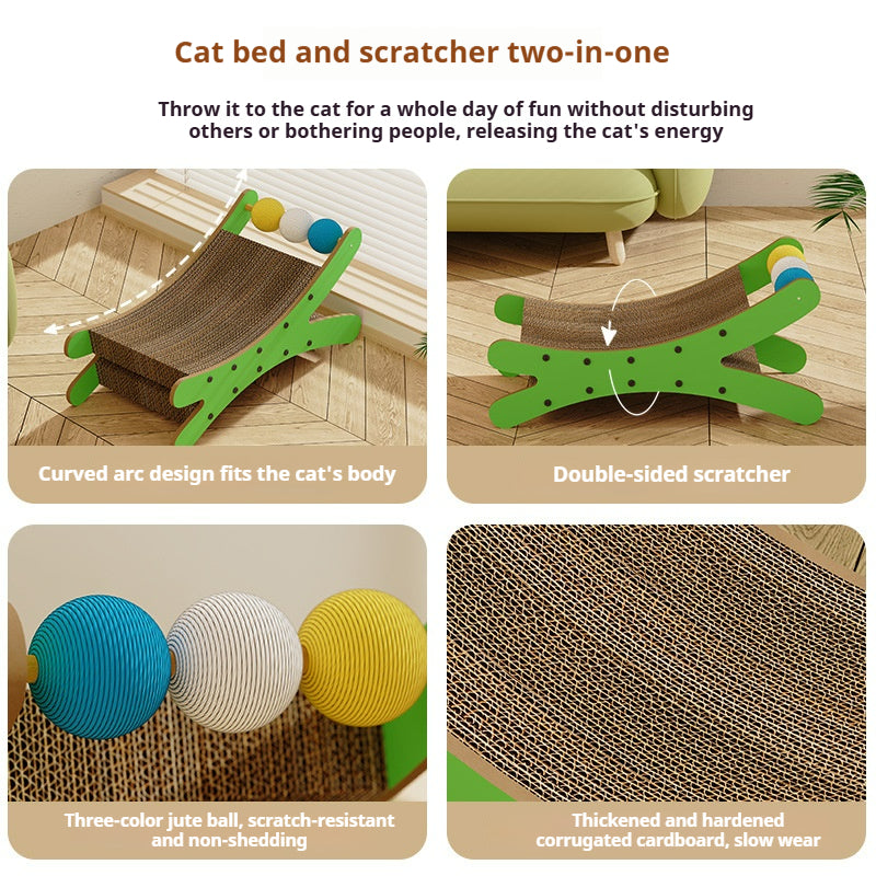Cat scratching board, cat nest integrated corrugated paper, cat scratching ball, cat bed can be replaced,