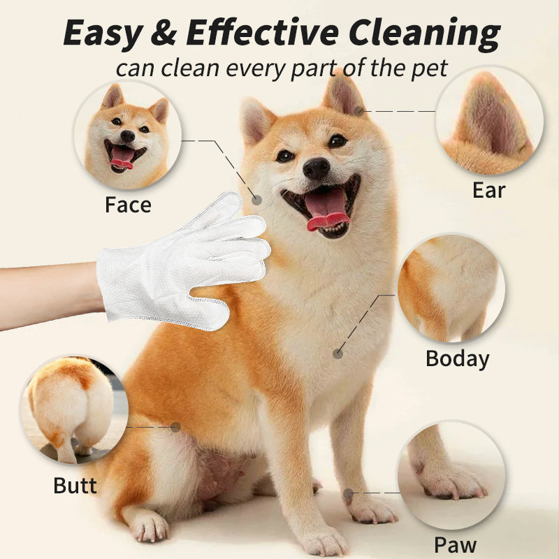 Pet supplies, pet hand free covers, cats and dogs, bath cleaning, dry cleaning, wipes, gloves, deodorization