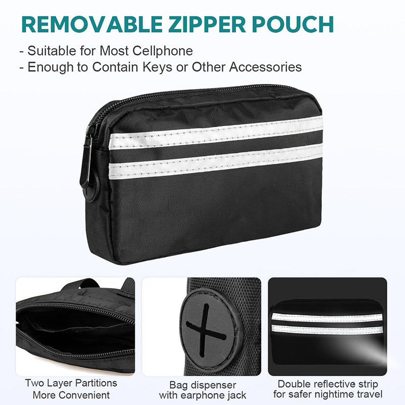 Dog leash upgrade waist bag for hands-free, adjustable waist bag for cat and dog leash.