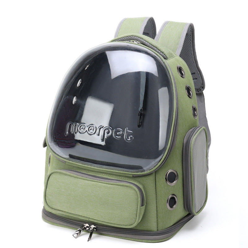 Cat Backpack Carrier, Breathable Cat Carrier Large Space Bubble Pet Backpack for Kitty Small Dog up to 15lbs, Transparent & Foldable Pet Carrier for Travel Hiking