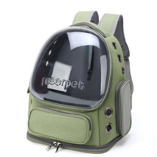 Cat Backpack Carrier, Breathable Cat Carrier Large Space Bubble Pet Backpack for Kitty Small Dog up to 15lbs, Transparent & Foldable Pet Carrier for Travel Hiking