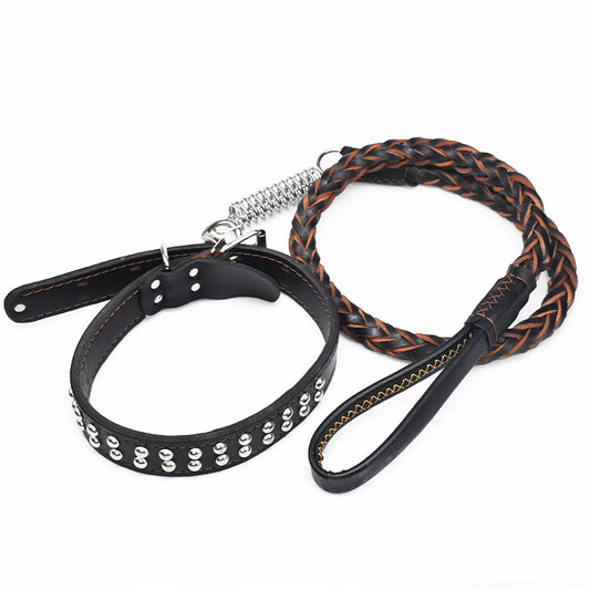 Leather dog leash for Golden Retriever and German Shepherd