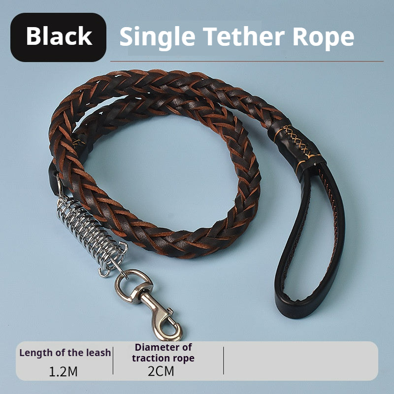 Leather dog leash for Golden Retriever and German Shepherd