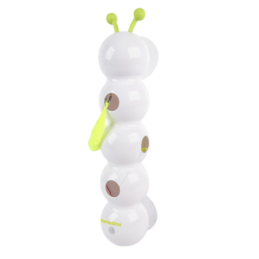 Automatic cat teaser stick with a chasing caterpillar