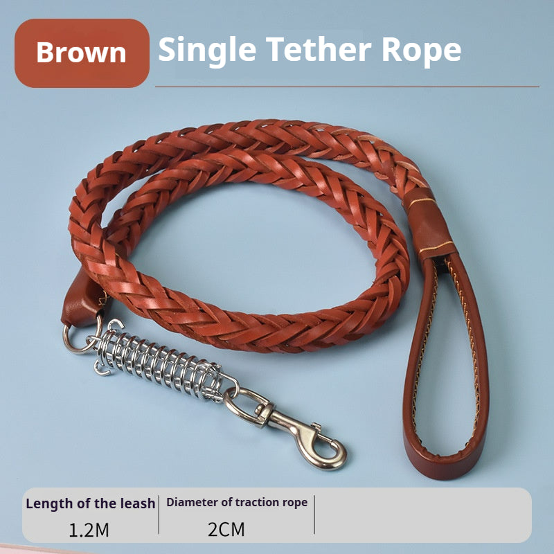 Leather dog leash for Golden Retriever and German Shepherd