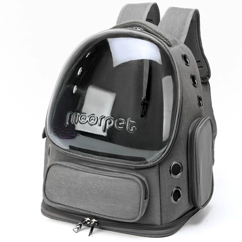 Cat Backpack Carrier, Breathable Cat Carrier Large Space Bubble Pet Backpack for Kitty Small Dog up to 15lbs, Transparent & Foldable Pet Carrier for Travel Hiking