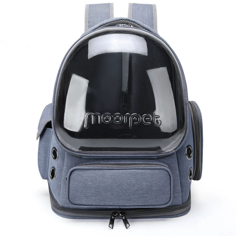 Cat Backpack Carrier, Breathable Cat Carrier Large Space Bubble Pet Backpack for Kitty Small Dog up to 15lbs, Transparent & Foldable Pet Carrier for Travel Hiking