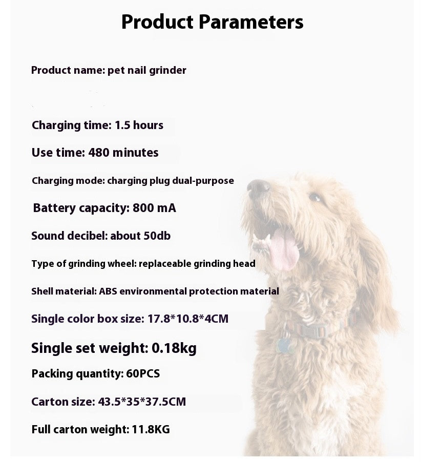 Electric nail grinder for pets