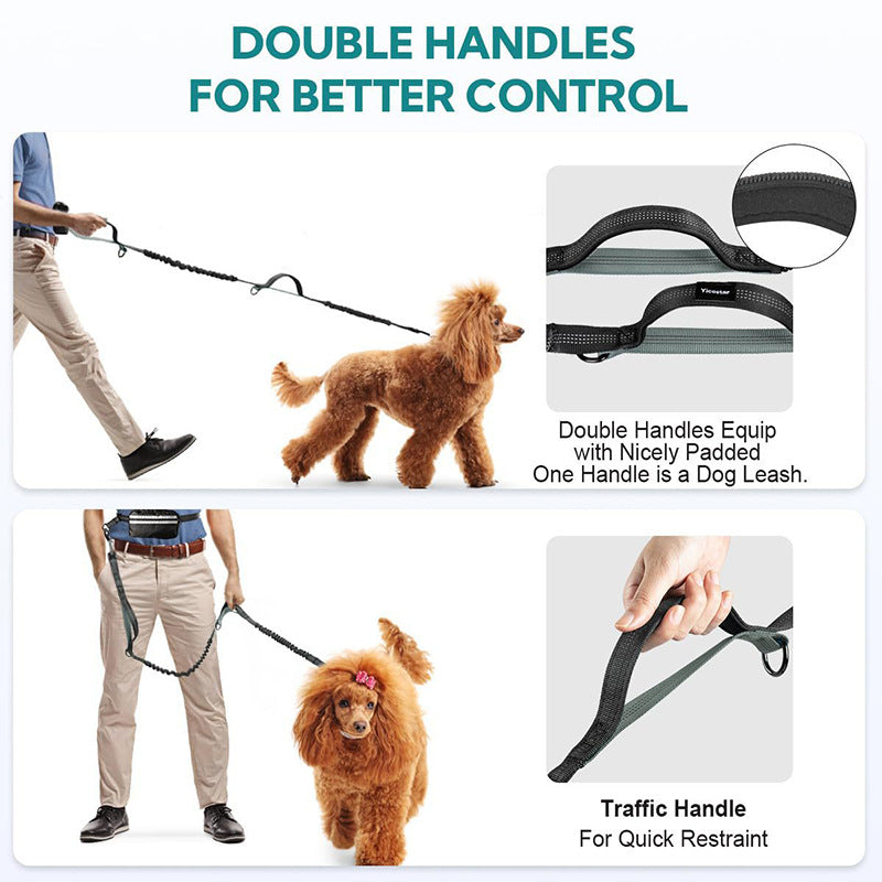 Dog leash upgrade waist bag for hands-free, adjustable waist bag for cat and dog leash.