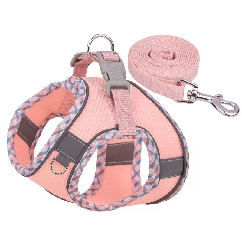 Pet supplies pet leash vest style teddy bichon small and medium-sized dog harness cat leash