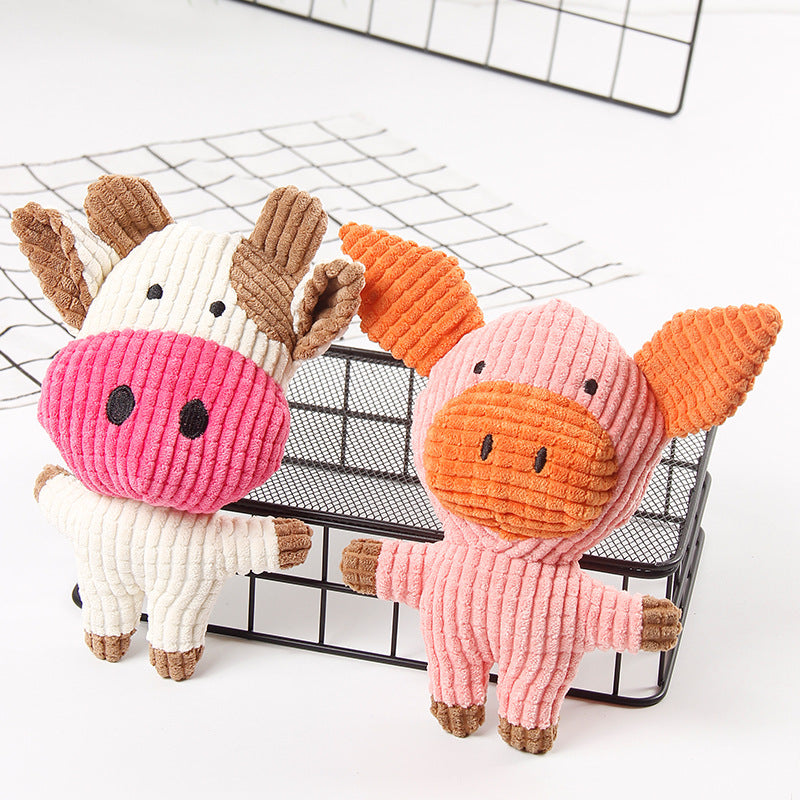 Cats and dogs have gritting teeth, corn lint makes a sound to accompany a variety of cartoon plush toys