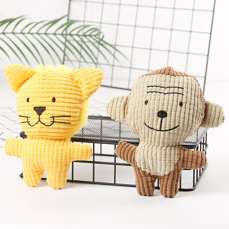 Cats and dogs have gritting teeth, corn lint makes a sound to accompany a variety of cartoon plush toys