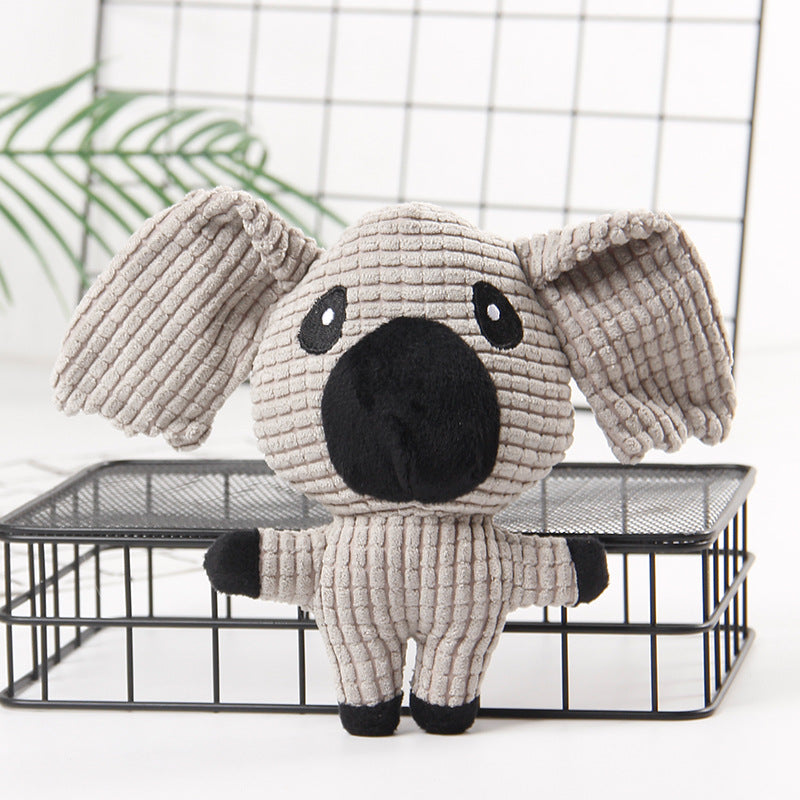 Cats and dogs have gritting teeth, corn lint makes a sound to accompany a variety of cartoon plush toys