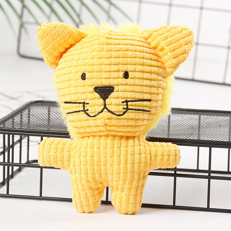 Cats and dogs have gritting teeth, corn lint makes a sound to accompany a variety of cartoon plush toys