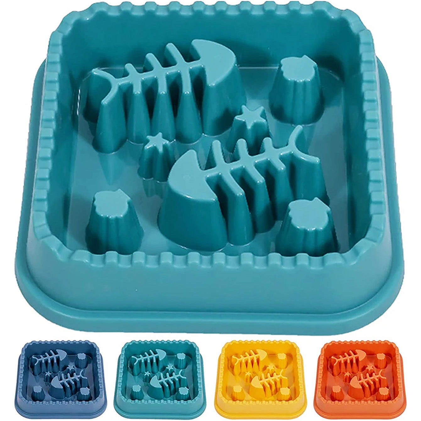 Fish bones, pet slow food bowls, cats and dogs, universal feeding bowls, small and medium-sized dog and cat eating utensils, drinking water dishes, pet supplies