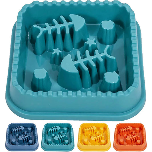 Fish bones, pet slow food bowls, cats and dogs, universal feeding bowls, small and medium-sized dog and cat eating utensils, drinking water dishes, pet supplies